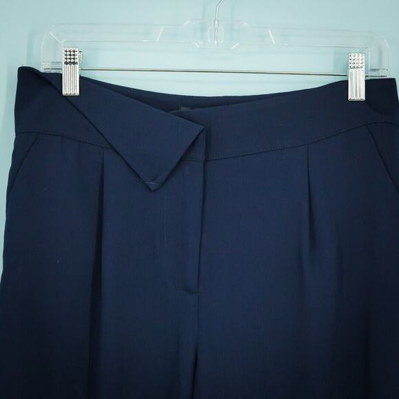 Karen Millen 12 Size 8 US Blue Essential Tailored Slim Leg Trouser Fold Pants - Picture 2 of 8